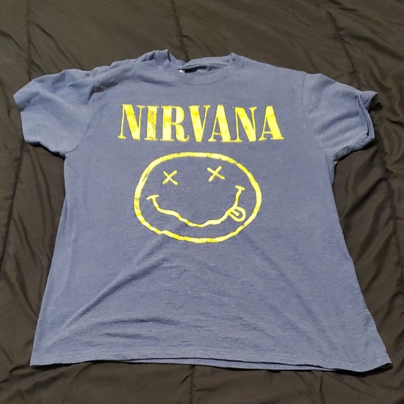 NIRVANA Other - Nirvana Blue T-Shirt with Yellow Logo